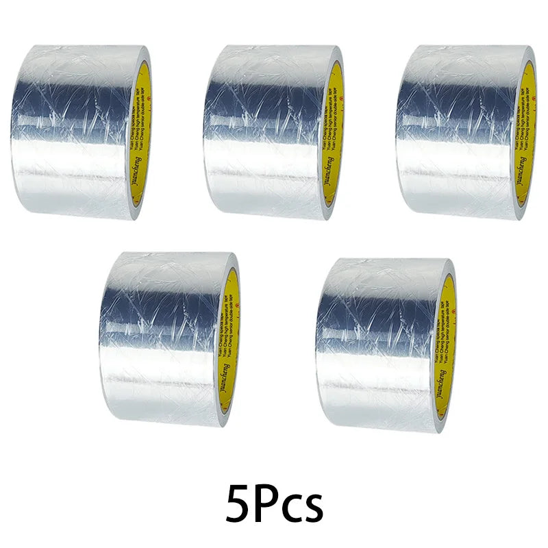 High-Temp Aluminum Foil Tape – Heat Insulation & Pipe Repair (3–5 Rolls)