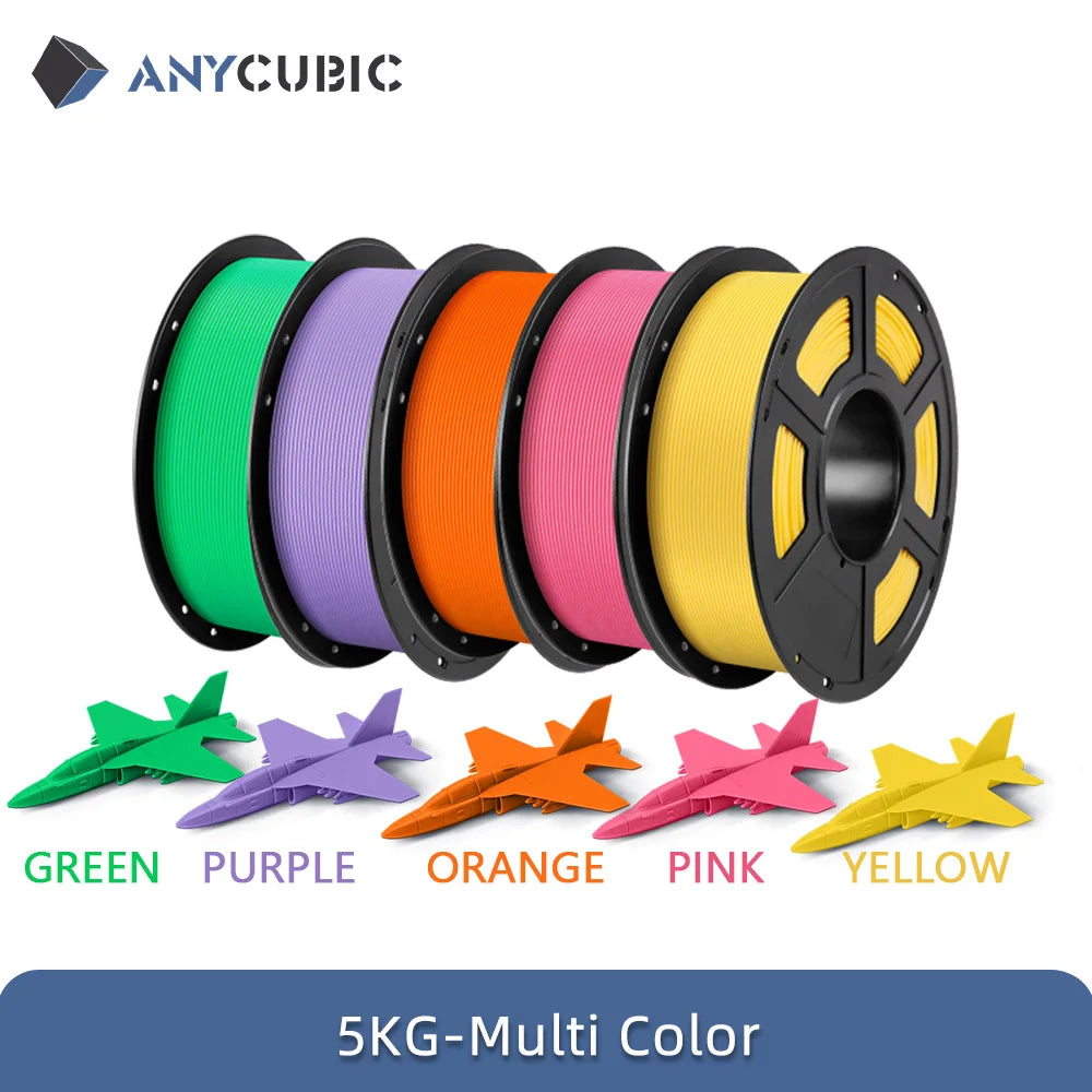 ANYCUBIC PLA 3D Printer Filament – 5KG / 1.75mm, Eco-Friendly, EU & US Warehouse, For Kobra S1C / K3C