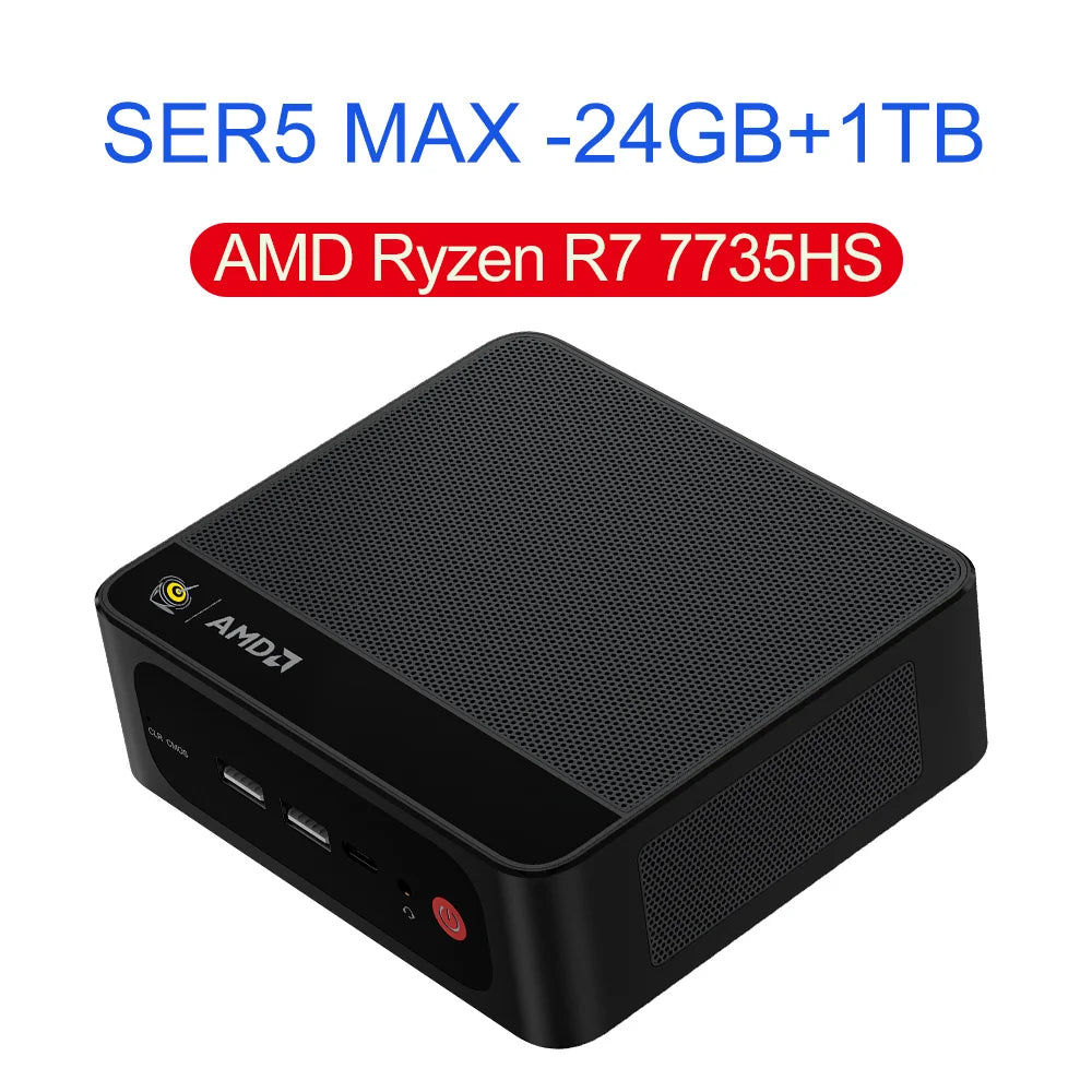 Beelink SER5 Max Mini PC – AMD Ryzen 7 6800U/7735HS, DDR5, WiFi 6, 2.5G LAN