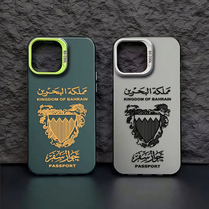 Bahrain passport iPhone case by R.E.D. Shopping, matte protective cover with anti-fall features for mobile phones.