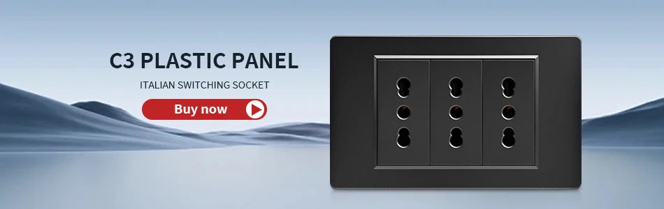 DELEFU Black Tempered Glass Wall Socket – USB Type-C Fast Charging Schuko & Italy