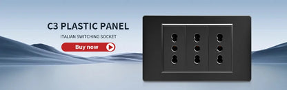DELEFU Black Tempered Glass Wall Socket – USB Type-C Fast Charging Schuko & Italy