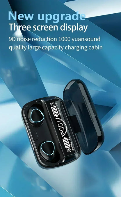M10 Wireless Bluetooth TWS Sport Earbuds - Waterproof Music Headset for iPhone, Huawei, OPPO, Xiaomi