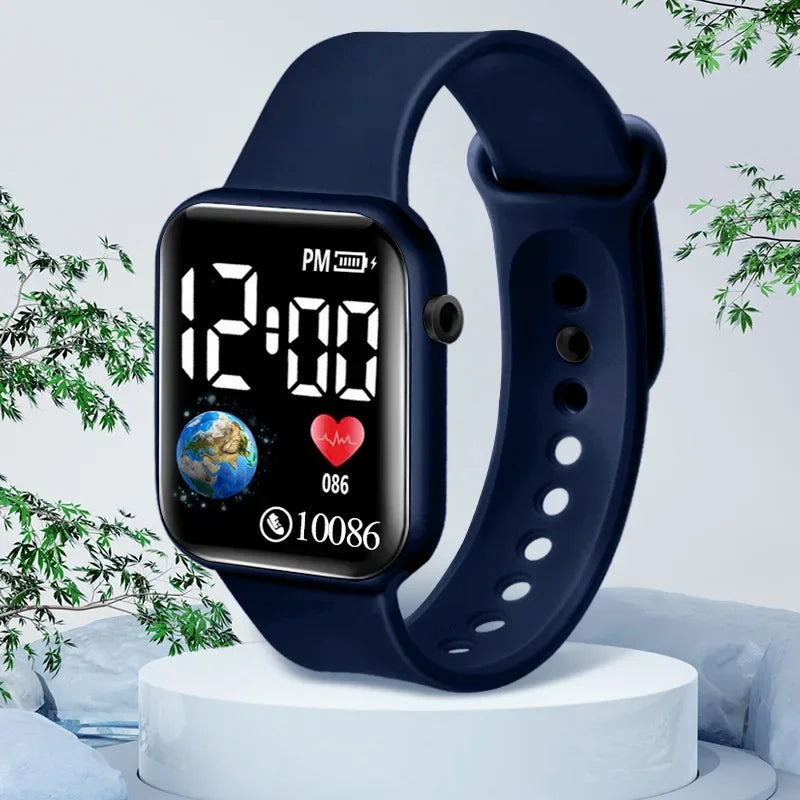 YIKAZE Kids LED Digital Watch – Silicone Strap, Cartoon Sport Wristwatch for Boys & Girls