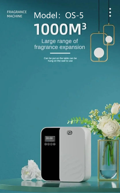 Wall Mounted Scent Diffuser 1000m³ – Bluetooth Essential Oil Fragrance Machine for Home & Hotel