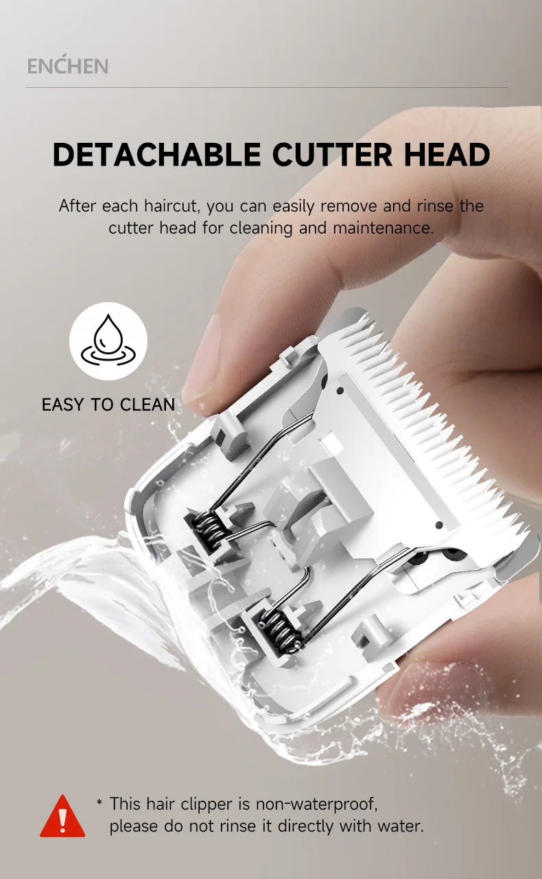 ENCHEN Boost-W Cordless Hair Clipper – USB Rechargeable, Adjustable Comb