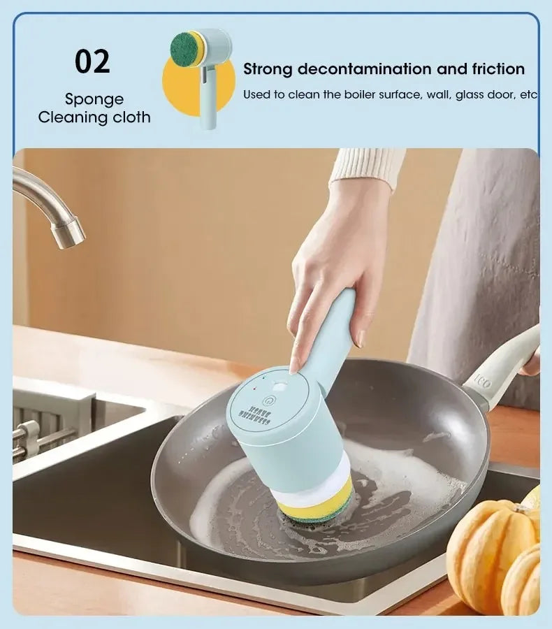 Electric Cleaning Brush | Multifunctional Rotary Scrubber for Kitchen, Bathroom & Balcony