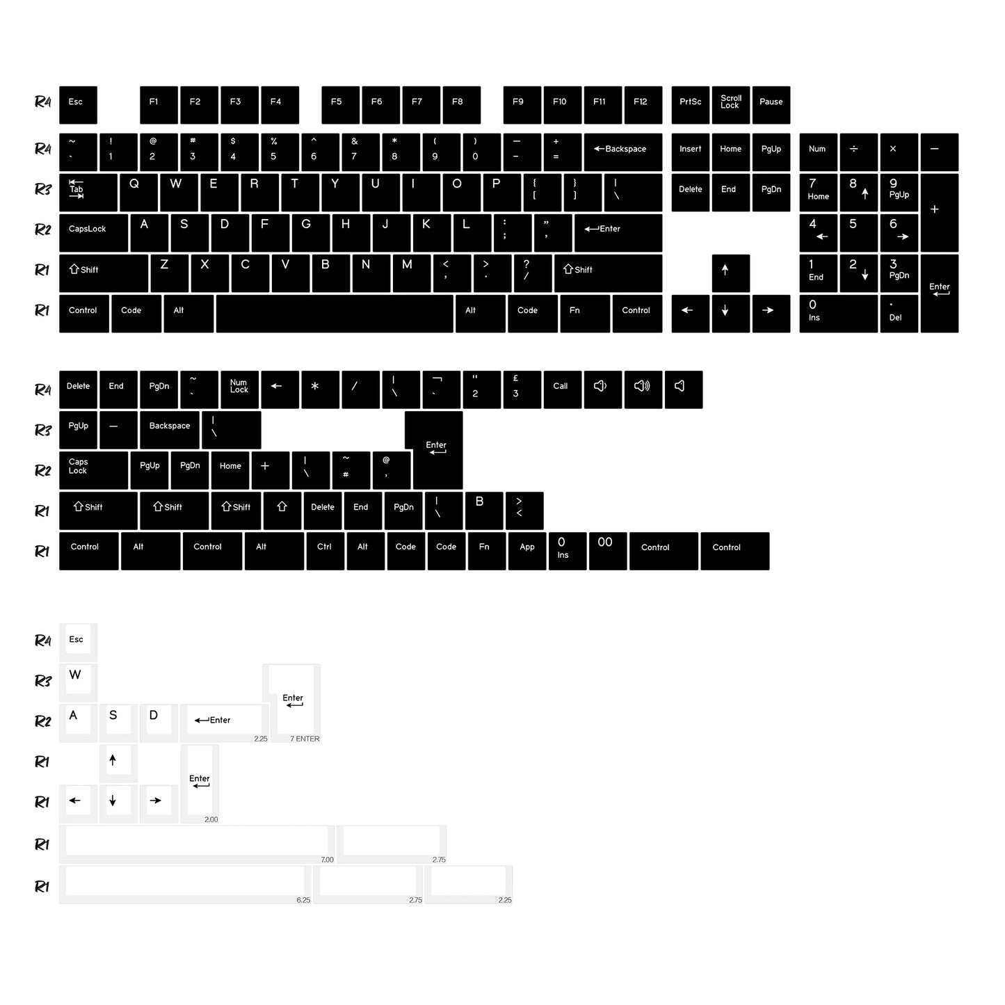 KBDiy Rome Set 174-Key Cherry Profile PBT Double Shot Keycaps – Jade Translucent for Mechanical Keyboards