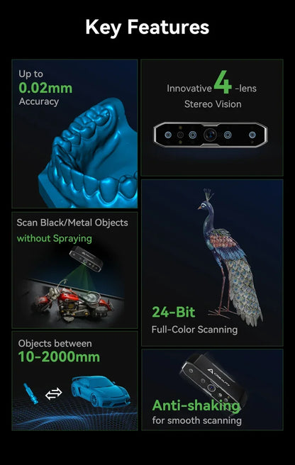 Creality CR-Scan Otter Handheld 3D Scanner – 0.02mm Accuracy | Full-Color | Anti-Shake