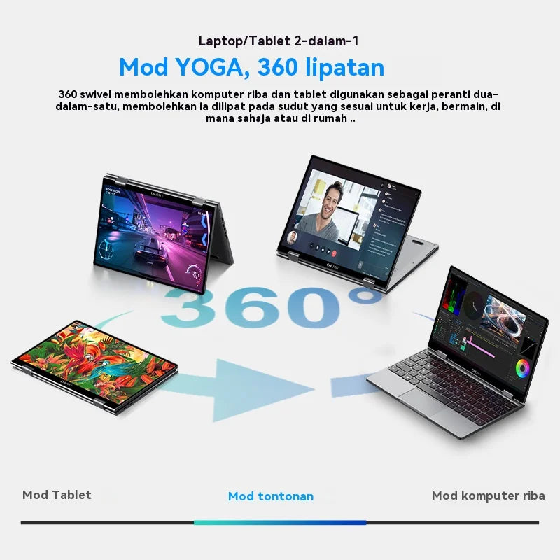 CHUWI MiniBook X 2-in-1 Touch Laptop – 10.51" 2K IPS, Intel N150, 16GB RAM, 512GB, Windows 11
