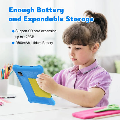 URAO 7" Kids Learning Tablet Bundle – Android 13, 5GB+32GB, Headphones, Stylus, Bag, Parental Controls