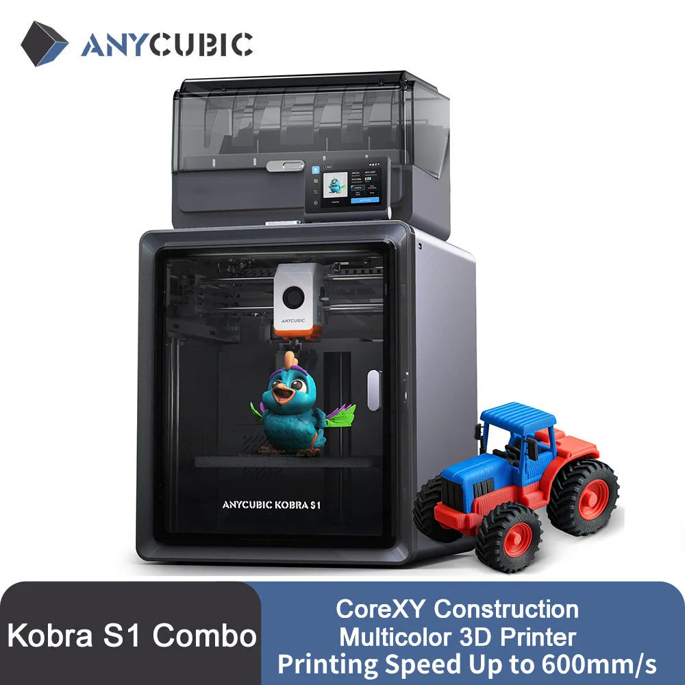 ANYCUBIC Kobra S1 Combo Multi-Color 3D Printer – Max 600mm/s, Core XY, High Precision