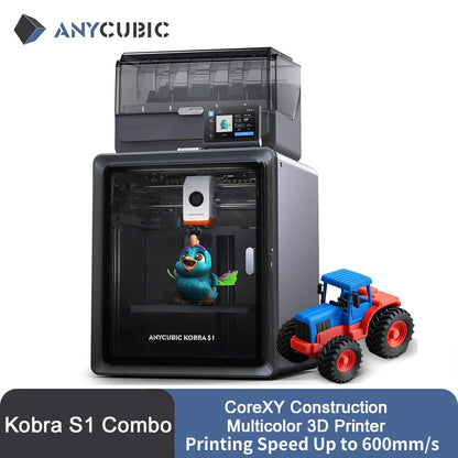 ANYCUBIC Kobra S1 Combo Multi-Color 3D Printer – Max 600mm/s, Core XY, High Precision