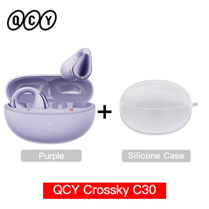 QCY Crossky C30 Ear Clip Bluetooth 5.4 Earphones – Open Ear Sports TWS, Dual-Connection