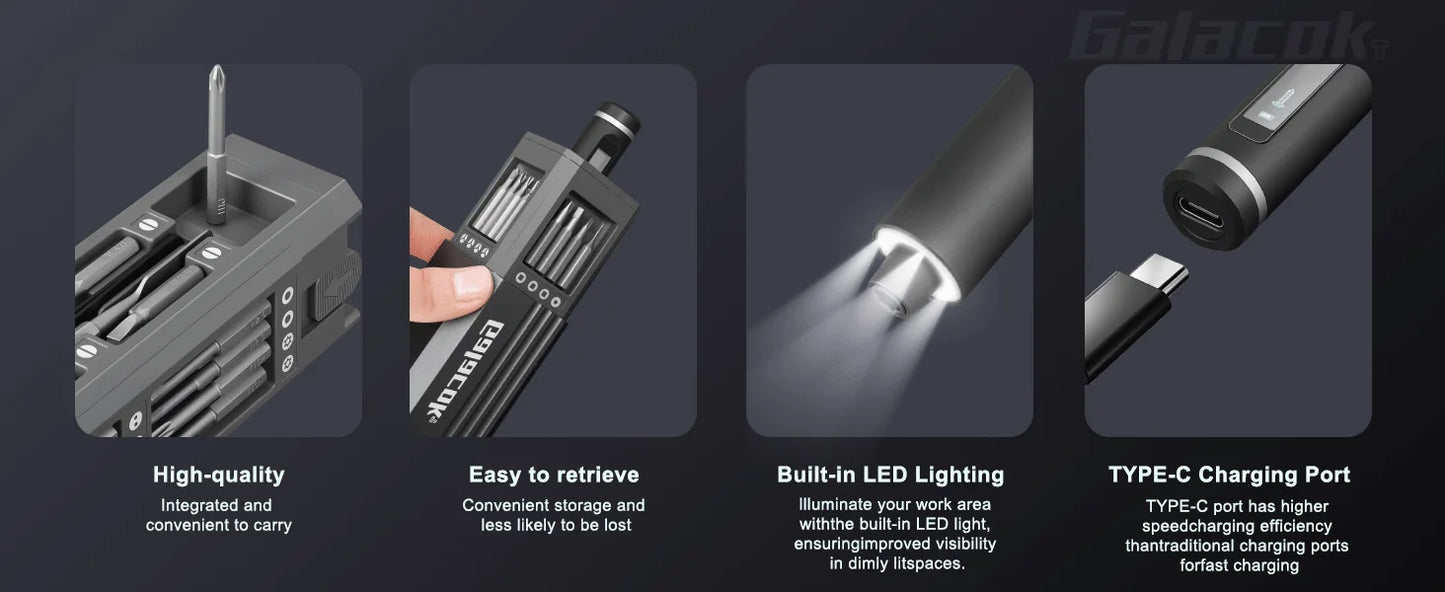 49-in-1 Electric Screwdriver Set – 5 Torque Settings, Magnetic Bits