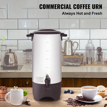 SucceBuy 50-Cup Commercial Coffee Urn – 1000W Stainless Steel Large Dispenser