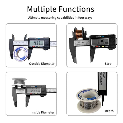 Digital Vernier Caliper 100–150mm – Carbon Fiber Electronic Measuring Tool