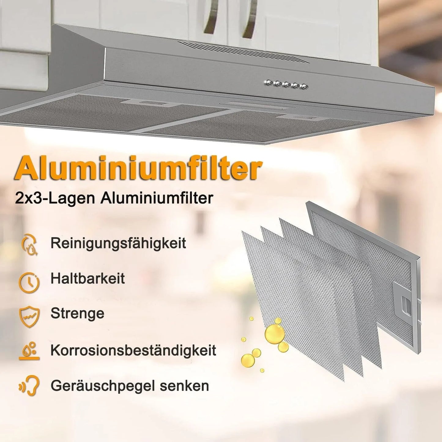 TopStrong 60cm Under-Cabinet Extractor Hood | LED | Recirculating | White or Black | EU