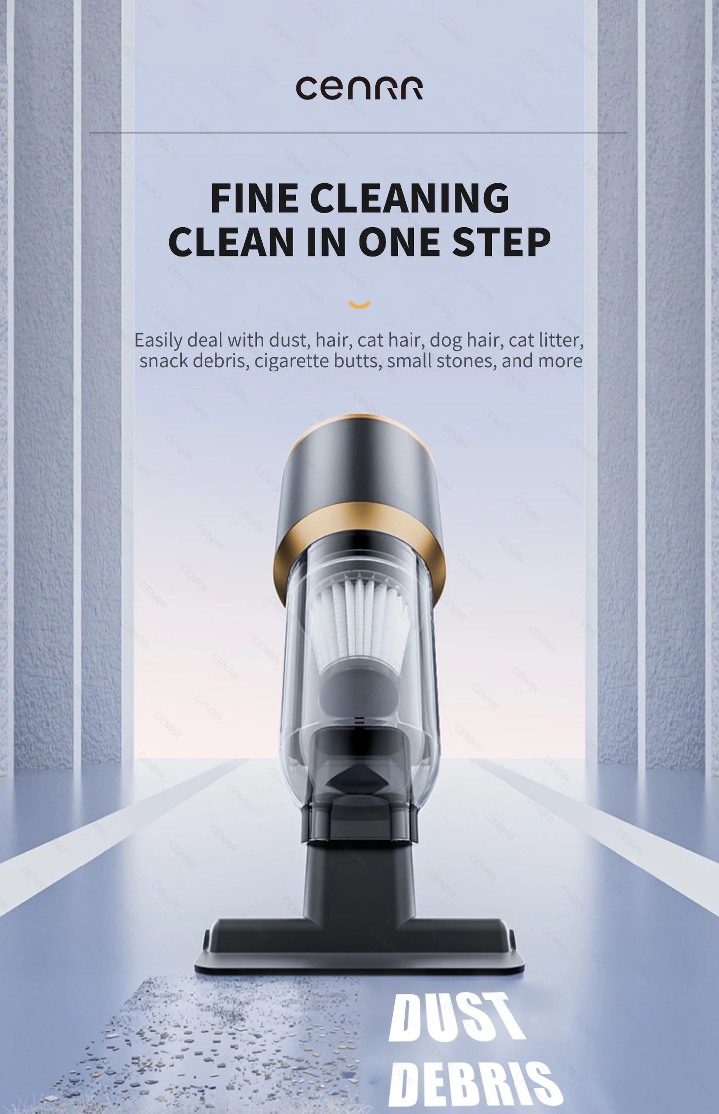 CENRR Mini Car Vacuum Cleaner – 998000Pa, Cordless, Handheld, Blower