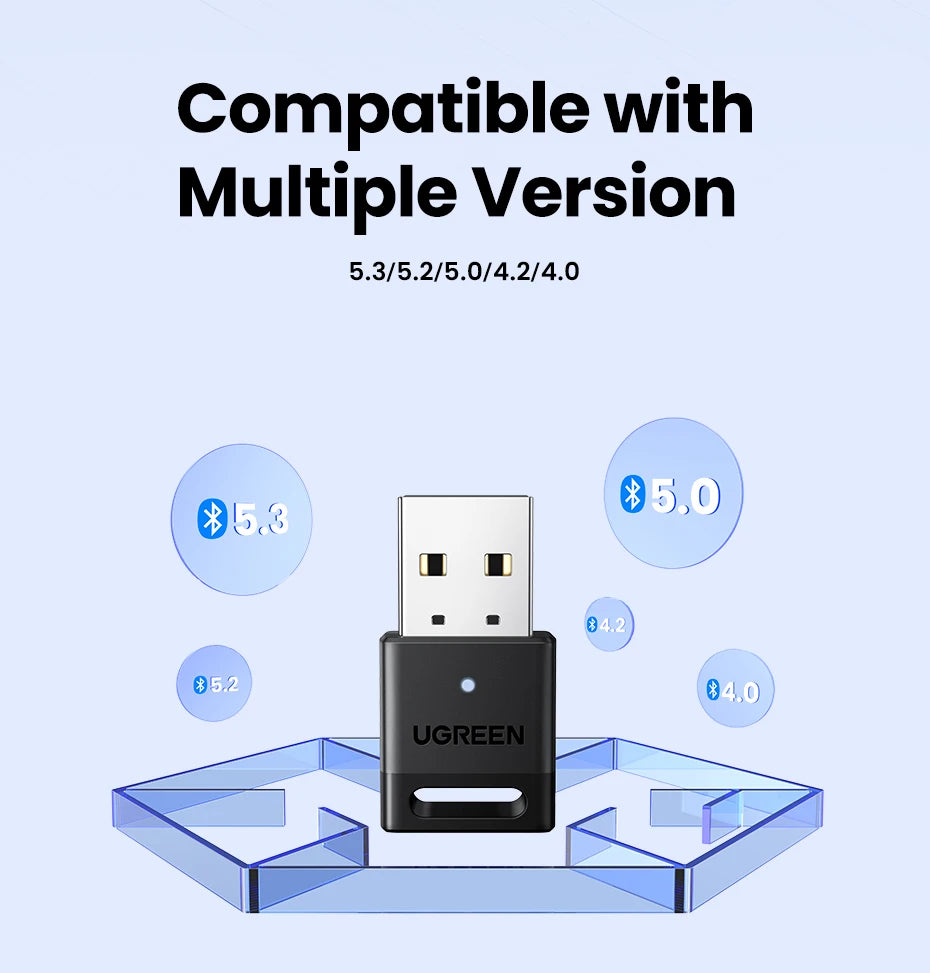 UGREEN USB Bluetooth 5.4 / 6.0 Adapter | Dongle for PC | Keyboard, Mouse & Speaker Support | Model 45134