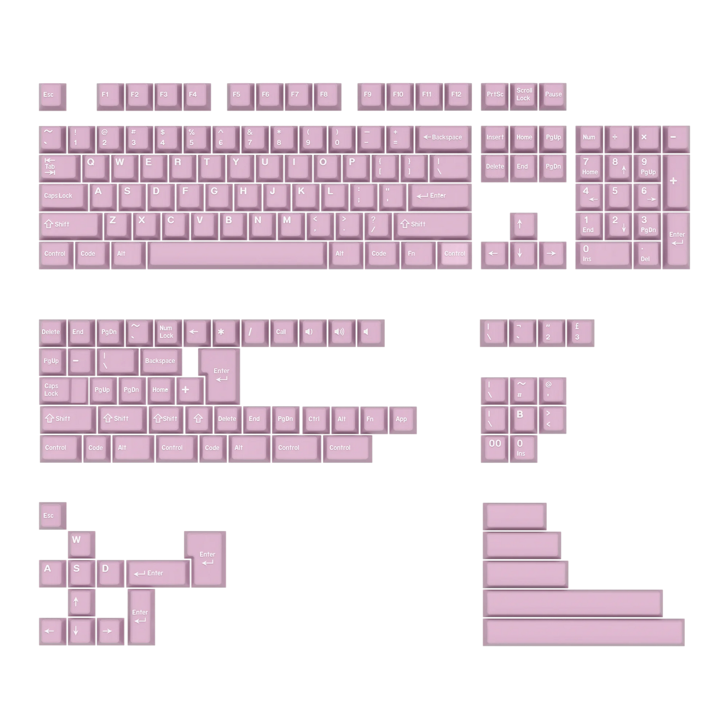 KBDiy Rome Set 174-Key Cherry Profile PBT Double Shot Keycaps – Jade Translucent for Mechanical Keyboards