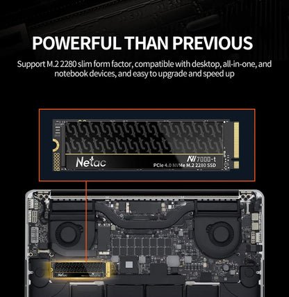 Netac NVMe SSD M.2 2280 PCIe 4.0 | 7400MB/s | 1TB / 2TB / 4TB | For PS5, Laptop & PC