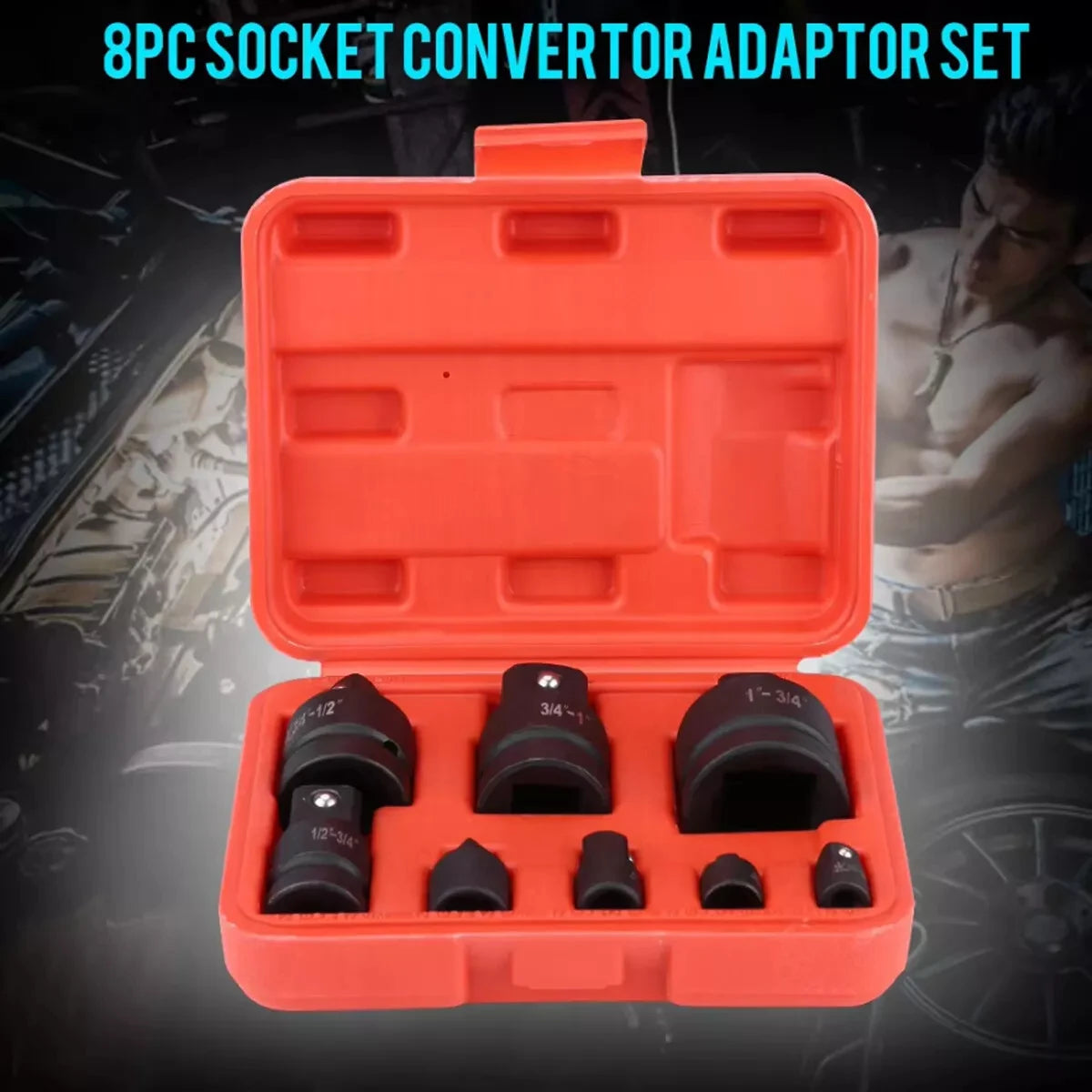 8-Piece Impact Socket Adapter Set – CR-V Drive Converter Kit