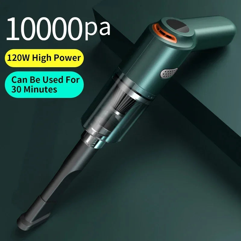 10,000Pa Handheld Vacuum Cleaner – Wireless, 25W, Bagless, Pet Hair, Car & Home (White / Black)