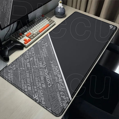 Black Anime XXL Gaming Mouse Pad – Lock Edge, HD Print, Anti-Slip Desk Mat, Multiple Sizes