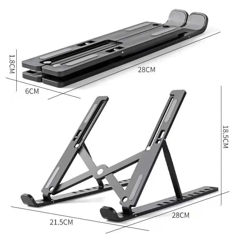 Aluminum Alloy Foldable Laptop Stand – Adjustable, Non-Slip, Portable | MacBook & Tablet Holder