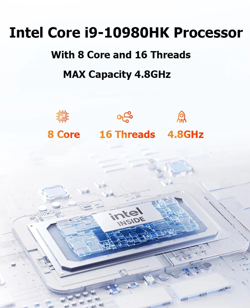 Mini PC Gamer Intel Core i9-10980HK – Windows 11 Pro, WiFi 6, 4K, Compact Gaming Desktop