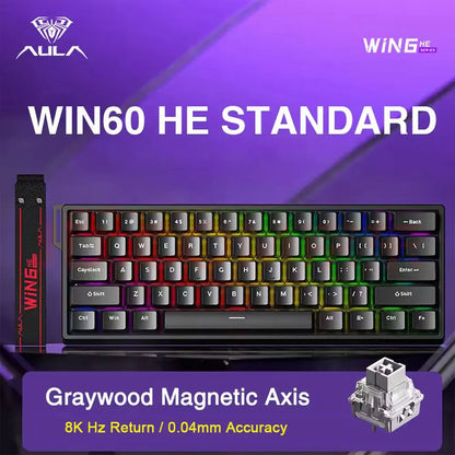 R.E.D. Shopping Aula Win68 HE magnetic mini gaming keyboard with RGB backlit mechanical keys and hot-swappable switches.