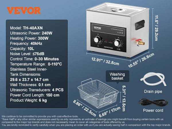 SucceBuy Ultrasonic Cleaner 2L–30L | Heater & Timer | Lab, Auto Parts, Jewelry
