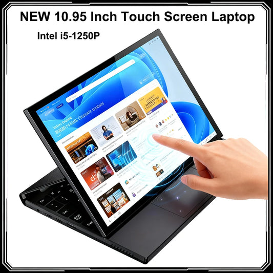 10.95" Touch Screen Mini Laptop — Intel i5-1250P, 32GB DDR4, Up to 2TB SSD, Windows 11, WiFi 6
