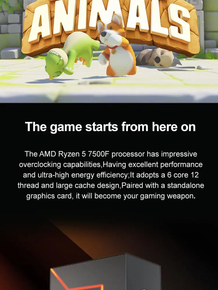 AMD Ryzen 5 7500F Gaming Processor – 6-Core, 5GHz, AM5, PCIe 5.0, DDR5