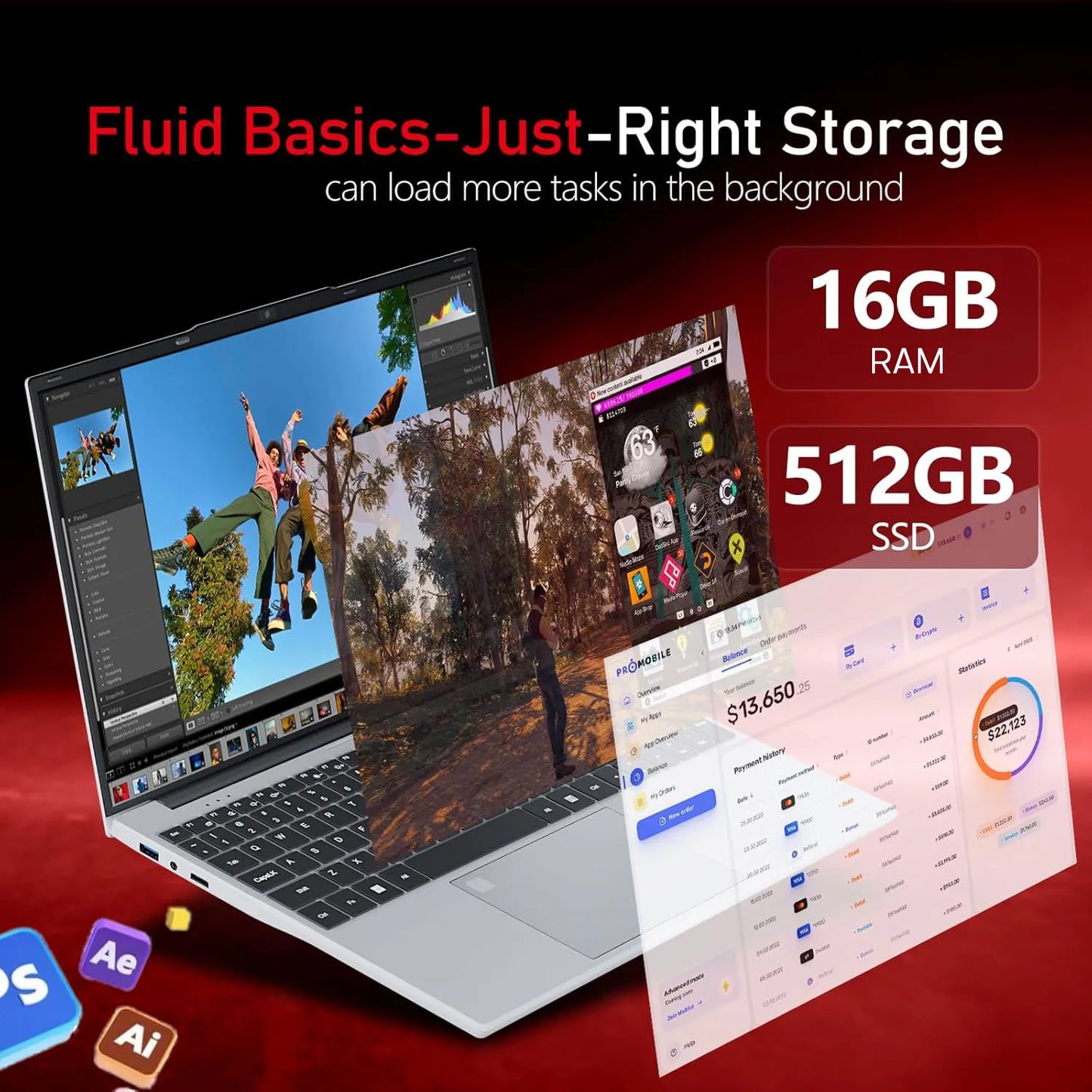 15.6" Gaming Laptop – Intel Core i9-10980HK or i3-6100U, 16GB RAM, up to 2TB SSD, Fingerprint, Backlit | Windows 11