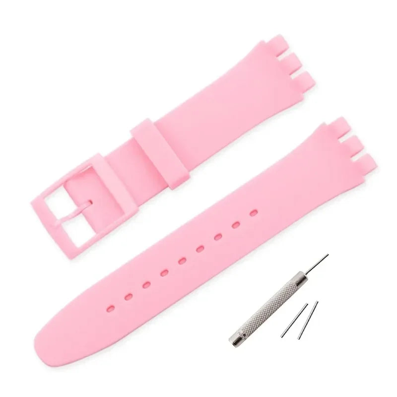 Colorful Silicone Replacement Strap for Swatch – 16/17/19/20mm Sports Watch Band