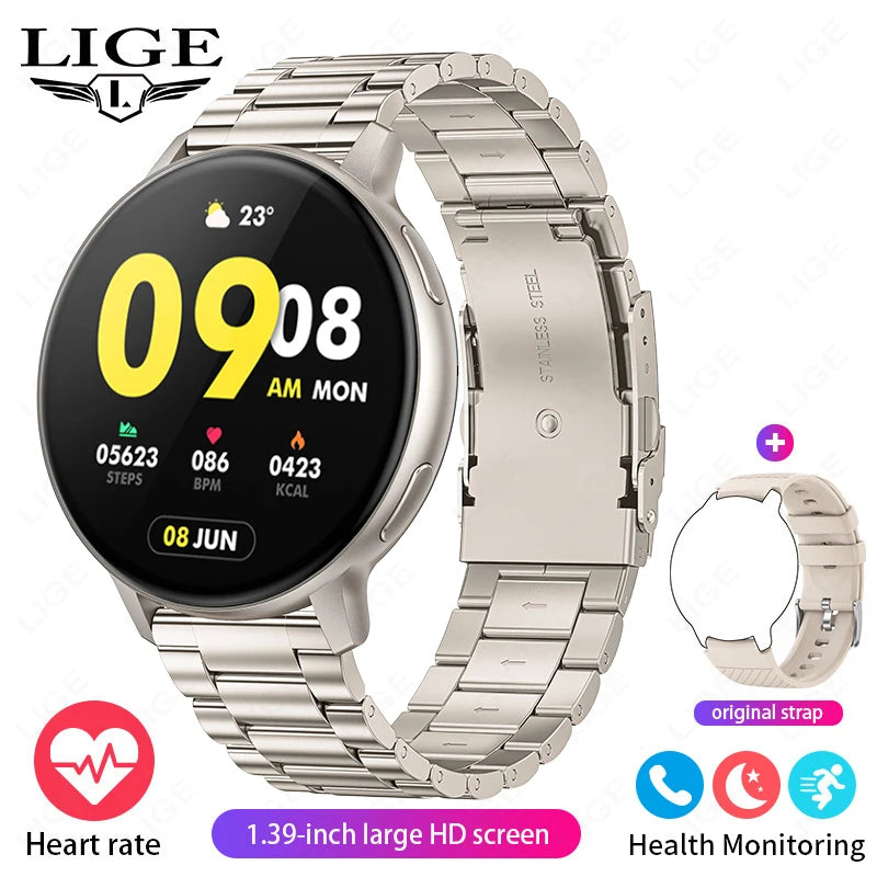 LIGE Bluetooth Smart Watch for Women – Custom Dial, Sport Fitness Tracker, iOS & Android (2026)
