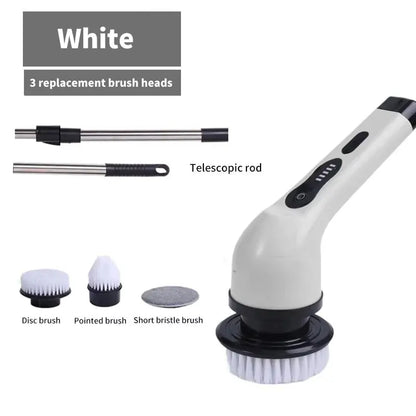 R.E.D. Shopping cordless electric spin scrubber with 9-in-1 cleaning brush and LED light for versatile home cleaning tasks.