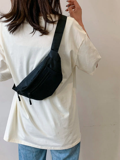 Large Nylon Fanny Pack – Crossbody Waist Bag for Sports & Travel