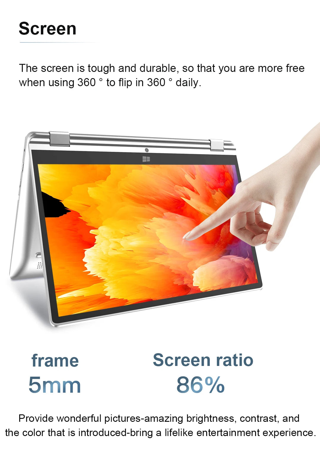 11.6" 2-in-1 Touch Laptop Tablet – Intel Core i7-8500Y, 8GB RAM, up to 2TB SSD, 360° Flip, Windows 11