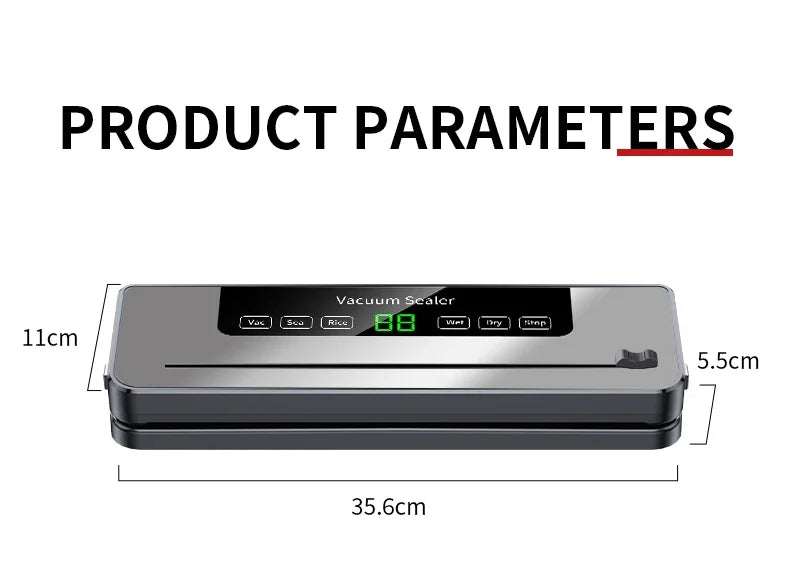 Food Vacuum Sealer Machine | Dry & Wet | UV Sterilization | Built-in Cutter | Kitchen Food Storage