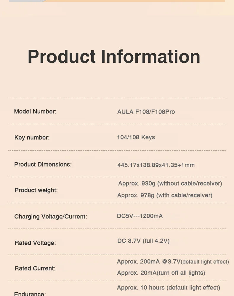 AULA F108Pro Wireless Mechanical Keyboard – Bluetooth, Gasket, Hot-Swap, TFT Display, RGB, 98 Keys