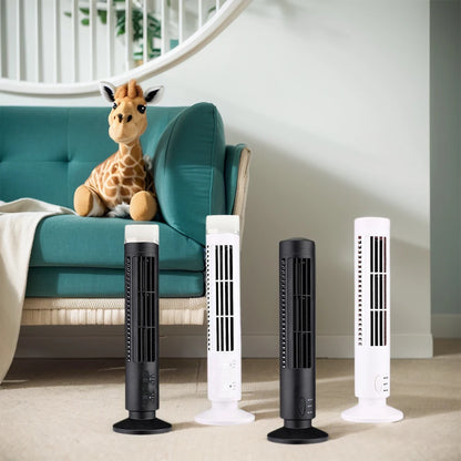 LED Bladeless Tower Fan — 90° Oscillating, USB Powered, Quiet, Desk Fan with Light, Home & Office