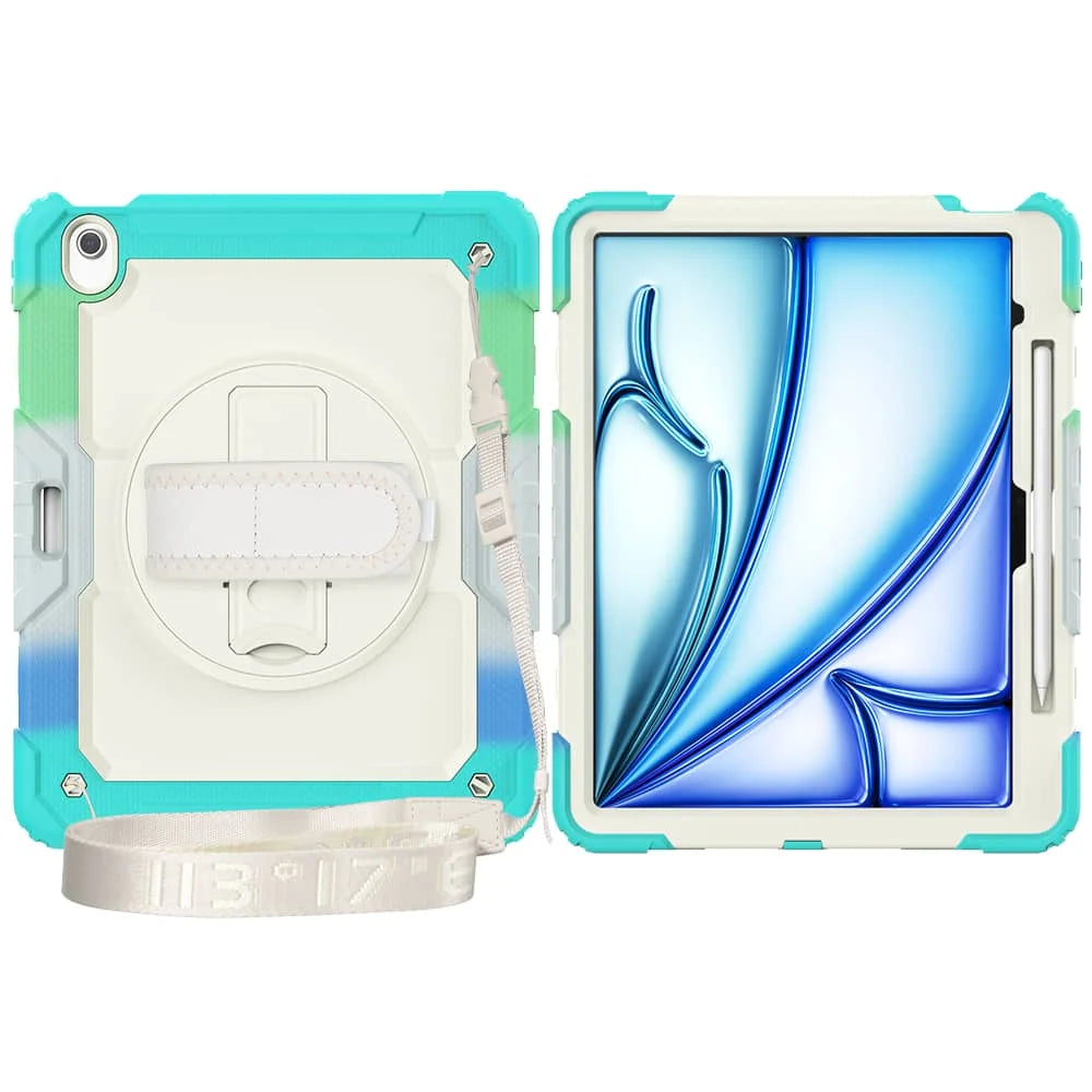 WeFor Heavy Duty iPad Case – Screen Protector, Shoulder Strap & Pencil Holder for iPad 11 A16, Air 11 & Air 13 M3 (2025)