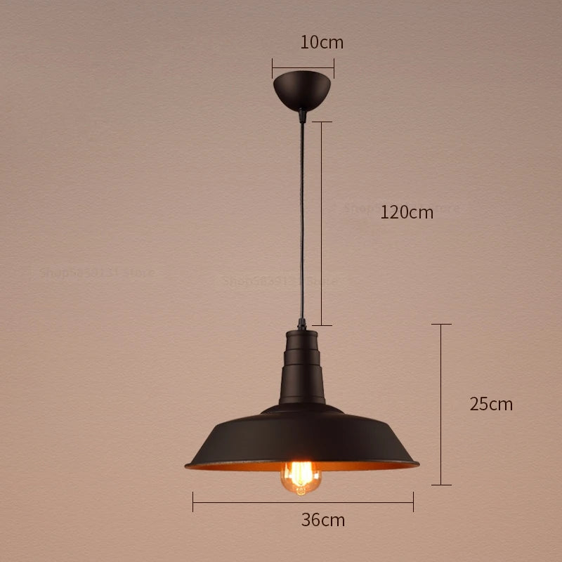 Nordic Industrial Retro Pendant Light – E27 Vintage Loft Bar Cafe Lamp