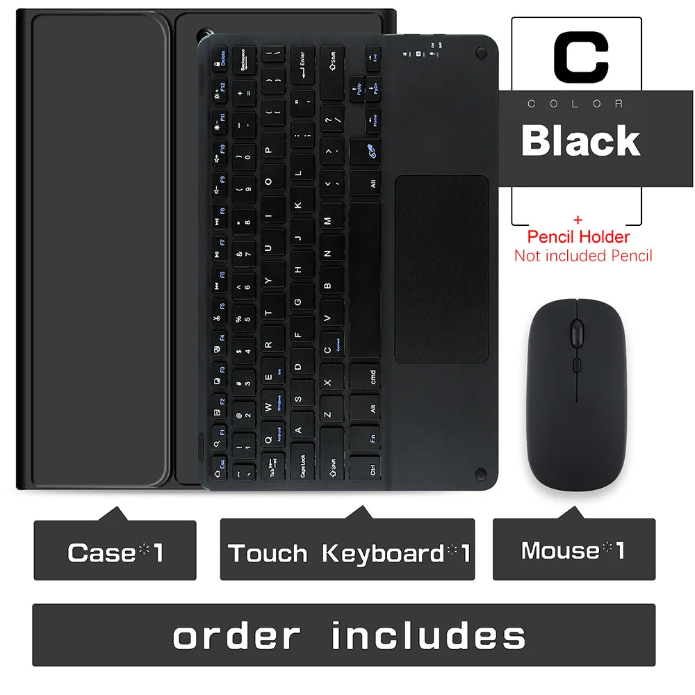 Wireless Magic Keyboard & Mouse Case for iPad Pro 11/13, Air 11/13, iPad 7-10 Gen – Bluetooth, Touchpad