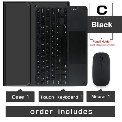 Wireless Magic Keyboard & Mouse Case for iPad Pro 11/13, Air 11/13, iPad 7-10 Gen – Bluetooth, Touchpad