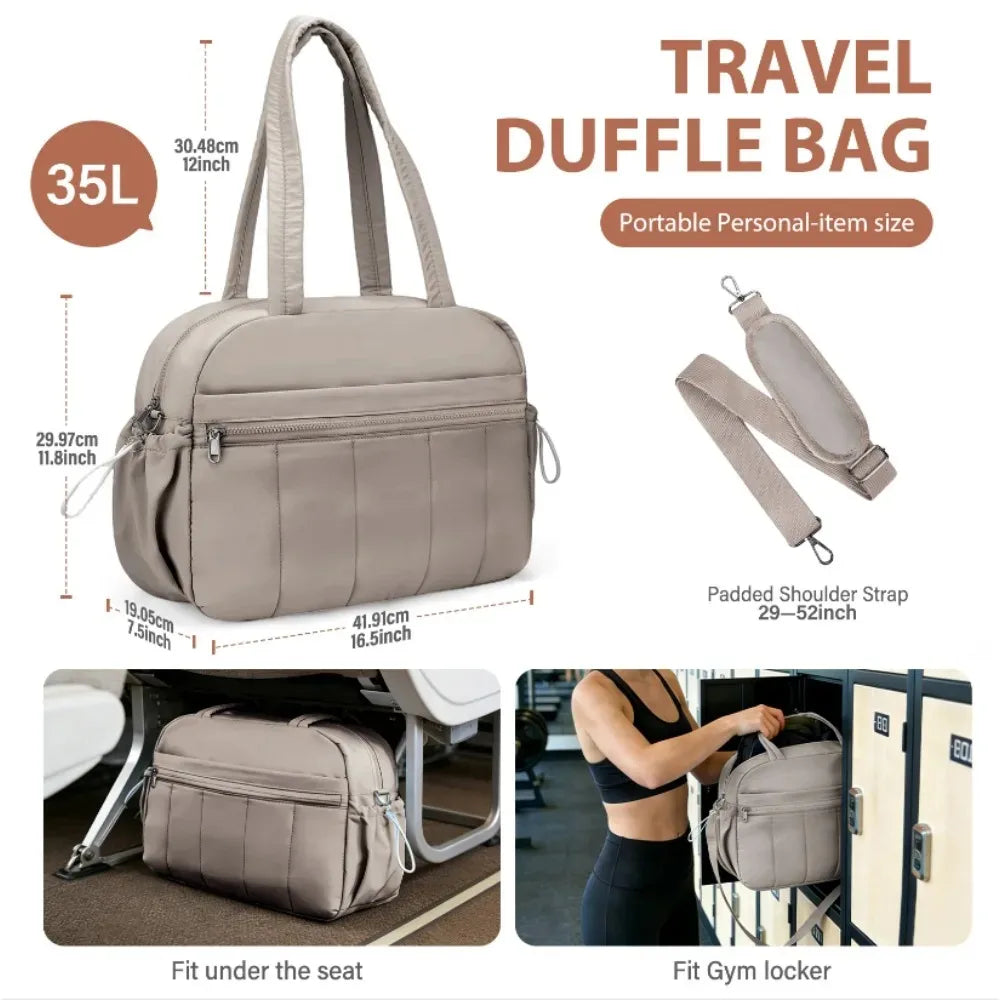 Lightweight Nylon Travel Duffel Bag with Wet Pocket