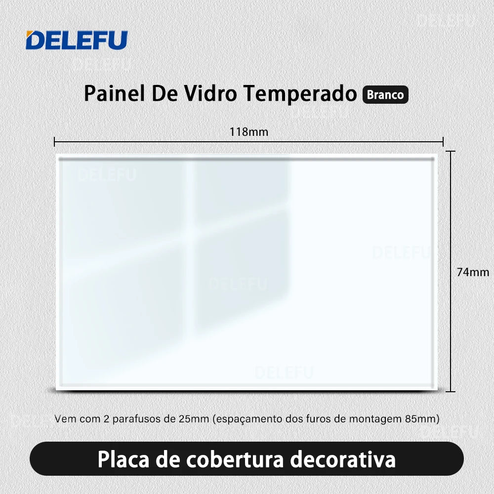 DELEFU Tempered Glass Smart Wall Socket with USB-C | Tuya WiFi | 10A–20A